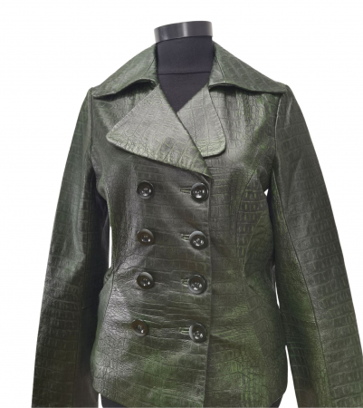 Geaca piele verde Femei-S [2]