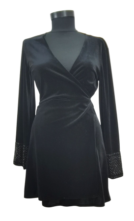 Rochii - Rochie catifea parte peste parte Femei-XS