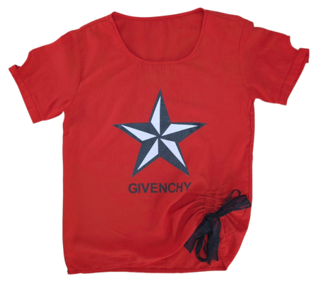 Tricouri Femei - Tricou rosu asimetric Femei-M