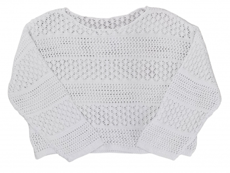 Bluze Femei - Bluza alba tip plasa Retro Femei-M
