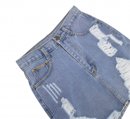 Fusta denim Retro Femei-XS [2]