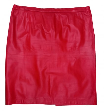 Femei - Fusta rosie piele Femei-XL