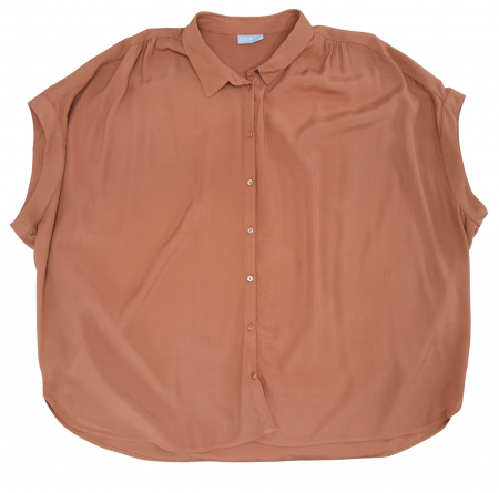 Camasa cu maneca scurta Femei - Camasa portocalie Canda Femei-3XL