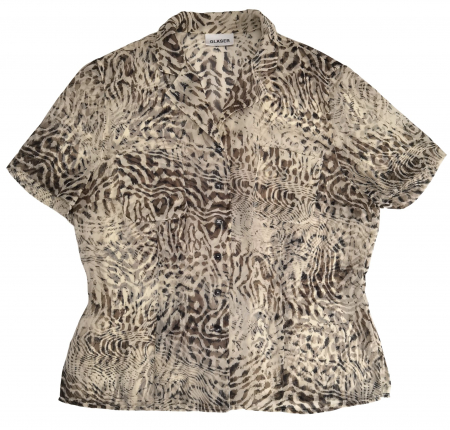 Camasa cu maneca scurta Femei - Camasa bej vintage Femei-M
