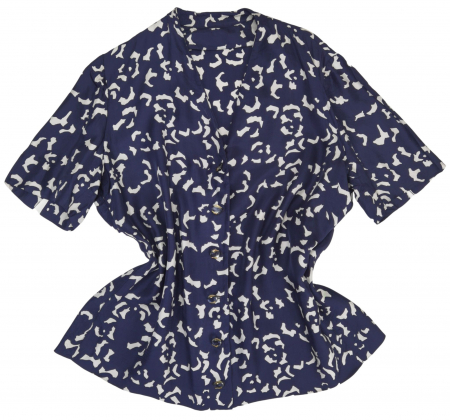 Camasa cu maneca scurta Femei - Camasa bleumarin vintage Femei-L