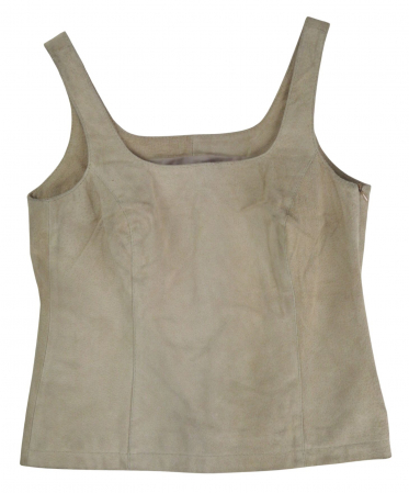 Maiouri Femei - Top bej din piele intoarsa vintage Femei-S