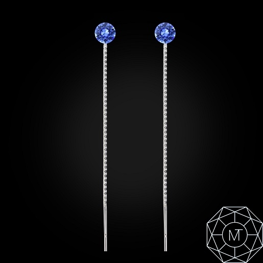 Cercei argint lanț 6 Sap [3]