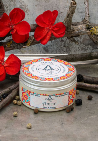 Unt de corp natural - Amor - Unt de corp cu Shea și Jojoba (condimente-pachuli-portocală)
