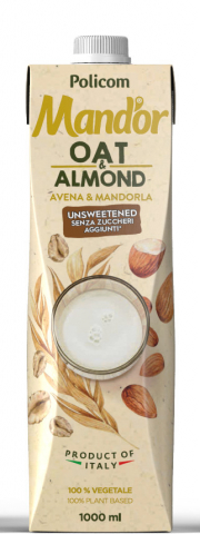 Băuturi vegetale - Băutură vegetală din ovăz neîndulcit cu migdale, Mand'or 1L