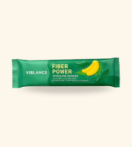Gustări dulci sănătoase - Fiber Power Bar – banană & spirulină