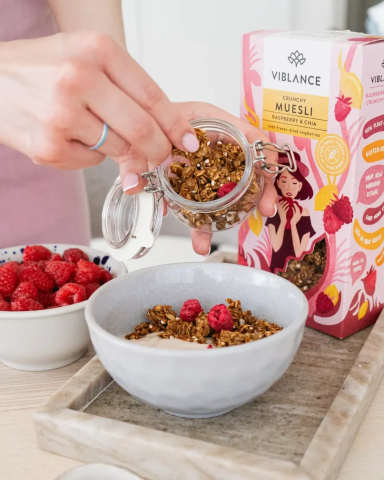 Granola Light Crocant Zmeură și Chia Fără Gluten, 300g | Viblance [1]