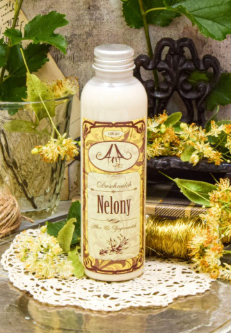 Gel de duș natural - Nelony 150ml - Gel de duș cu Aloe Vera și lapte de capră  (Tei)