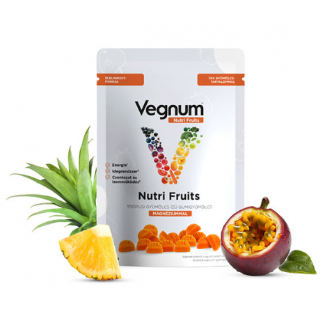 Vitamine și minerale - Vegnum Nutri Fruits cu aromă de fructe tropicale și magneziu - 30buc