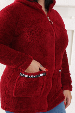 Hanorace dama - Hanorac Coccolino Cu Gluga, Grena