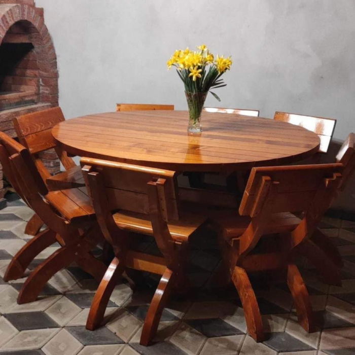 masa de terasa rotunda din lemn [9]