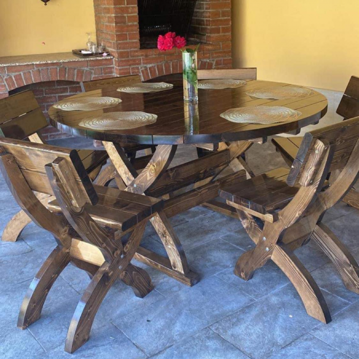 masa de terasa rotunda din lemn [7]