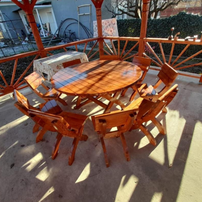 masa de terasa rotunda din lemn [8]