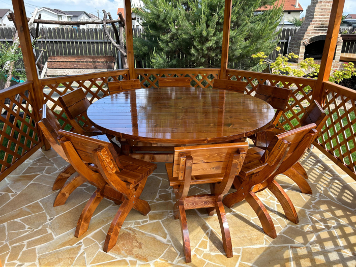 masa de terasa rotunda din lemn [5]