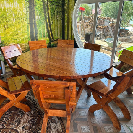 masa de terasa rotunda din lemn [4]
