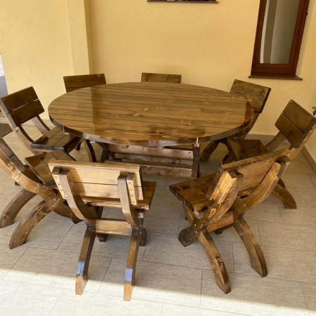 masa de terasa rotunda din lemn [3]