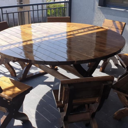 masa de terasa rotunda din lemn [9]