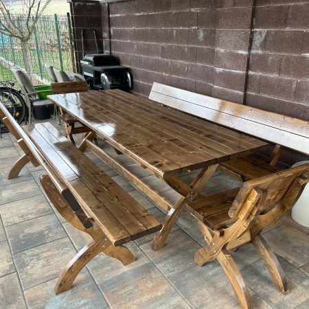 Seturi de mese - Set terasa 2,5 metri (masa+2 banci+2 scaune)