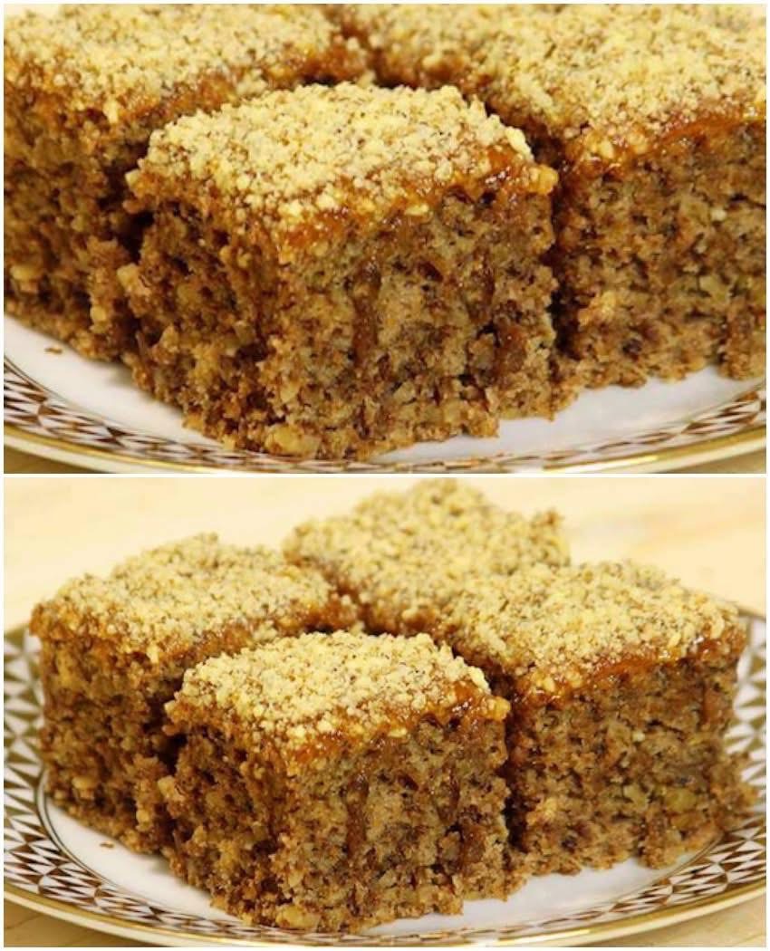 Rețetă de prăjitură  cu miez de nucă, de post și fără ulei