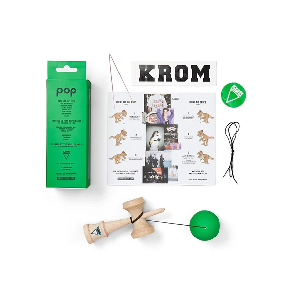 Kendama Krom POP - rubber - Verde Inchis [5]