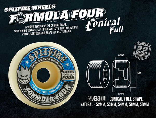 SPITFIRE FORMULA FOUR CONICAL FULL WHEELS 52MM 99A [4]