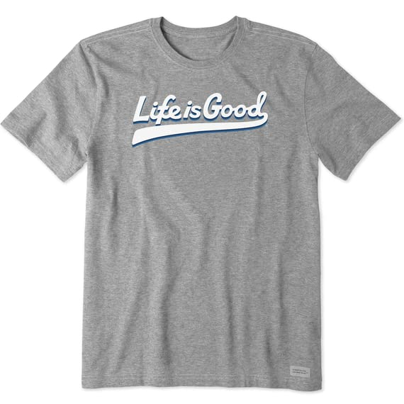 Tricou subtire pentru barbati, cu maneca scurta, gri Life is good L [1]