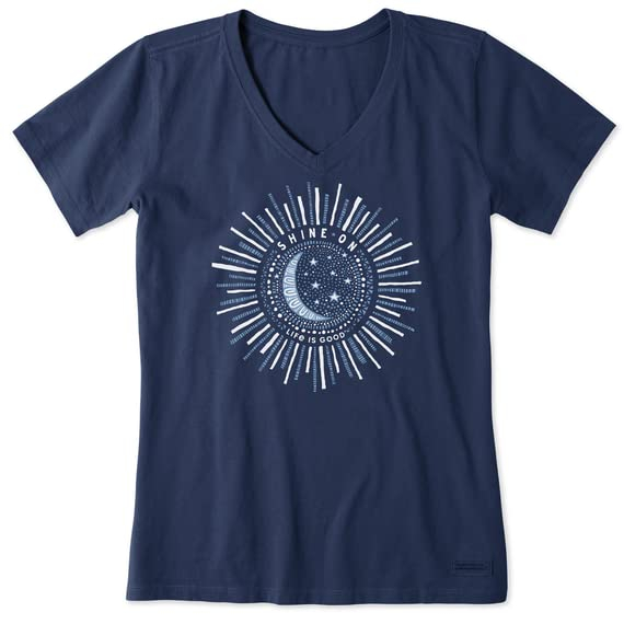 Tricou subtire pentru femei, cu maneca scurta, albastru inchis Shine on XXL [1]