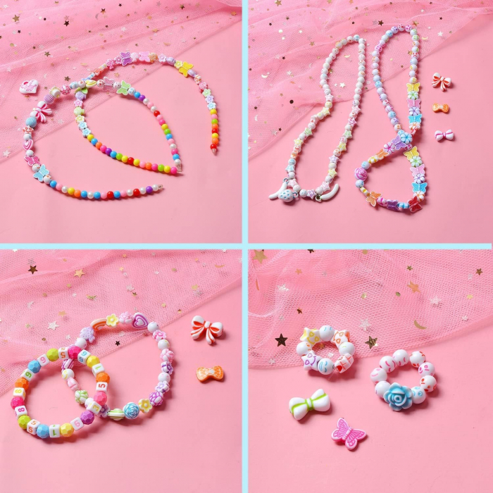 Artizanat cu margele colorate din plastic 5-12 mm, 650 piese, pentru a crea siruri nostime [6]