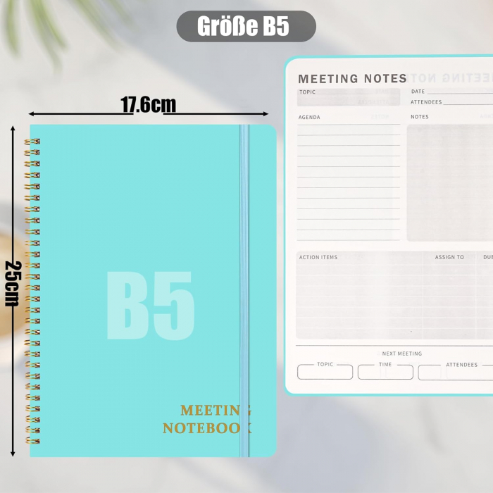 Agenda/Planificator de proiecte pentru bărbați și femei B5 17,5x25cm Blue [4]