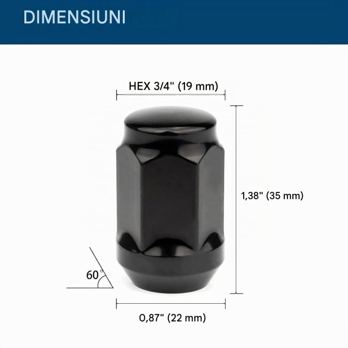 Set 20 Piulițe Roată GAsuppply M14x1,5, Conice, 17 mm, Chrysler 300C / Ford S-Max / Galaxy [2]