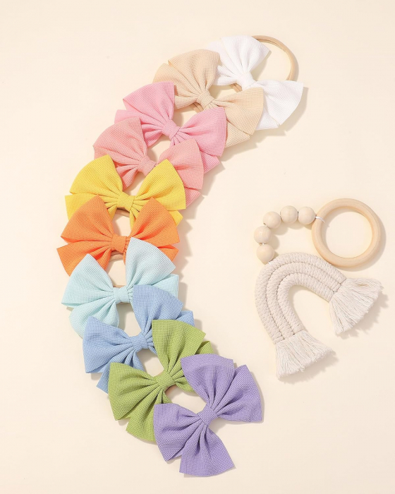 Bentite elestice cu fundite de par pentru fetite, multicolor, set 20 bucati [3]