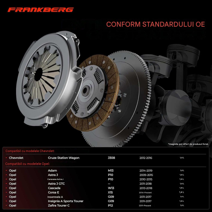 Kit Ambreiaj Frankberg 230 mm, 20 Dinți, Opel/Chevrolet 1.4L, OE 623356309 [2]
