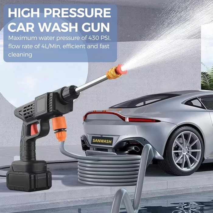 Aparat de spalat de inalta 22 bari, furtun de 5 m, 2 baterii reîncărcabile de 6000 mAh [6]