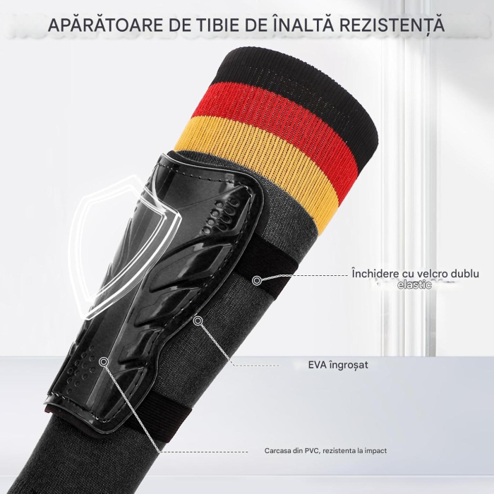 Set aparatori de fotbal copii 5-12 ani, protectii pentru tibii cu jampiere si plasa minge [4]