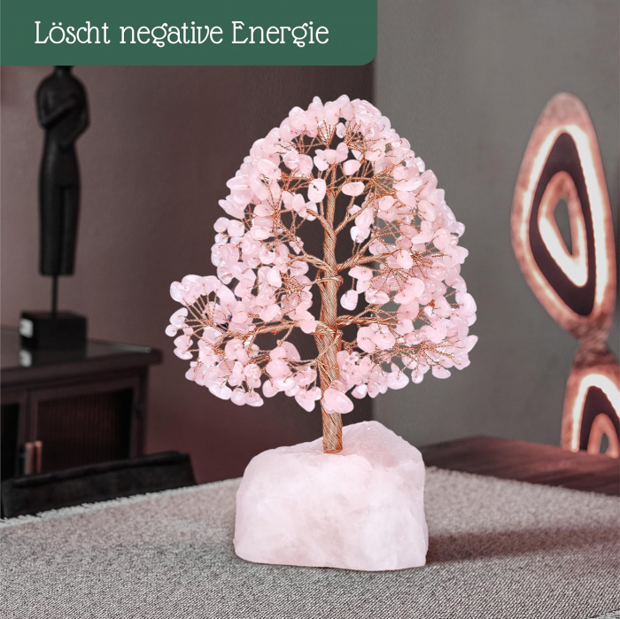 Arborele Bonsai de Cristal, Culoare Trandafir, Bonsai Feng Shui Fabricat din Cupru Metal 16cm x 9cm [6]
