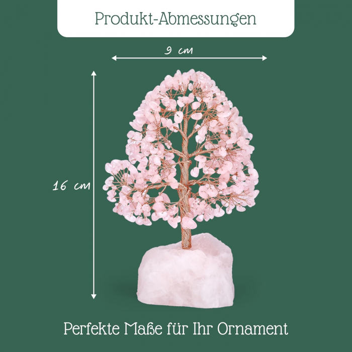 Arborele Bonsai de Cristal, Culoare Trandafir, Bonsai Feng Shui Fabricat din Cupru Metal 16cm x 9cm [3]