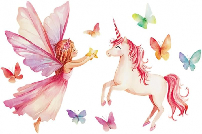 Sticker printesa unicorn pentru mobila, pereti 60x40 cm [5]
