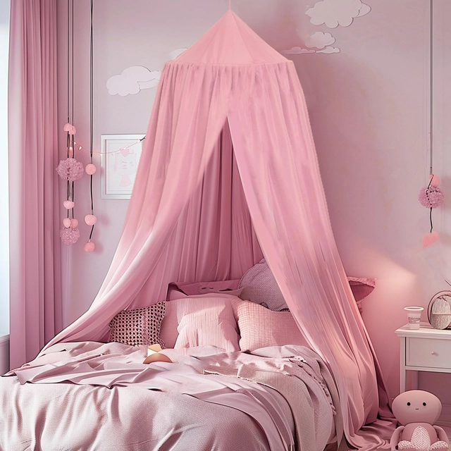 Baldachin pentru dormitor sau camera de joaca a fetelor 56 x 230 x 450 cm roz [1]