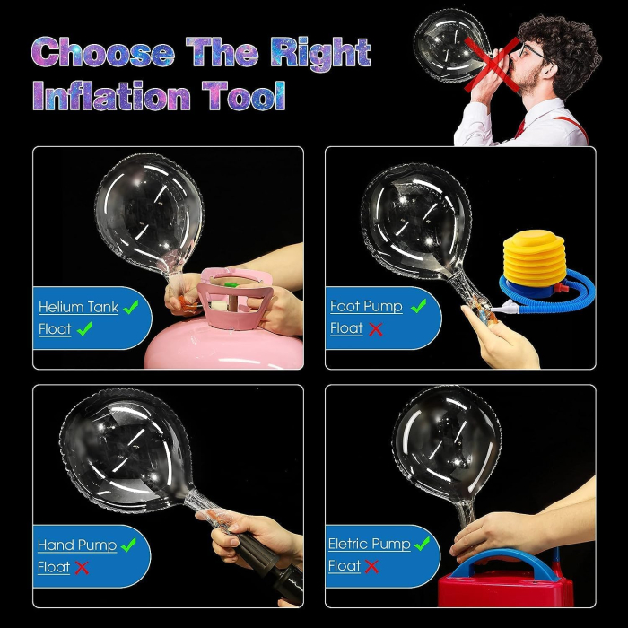 Baloane transparente cu LED-uri rosii, set 10 bucati [6]