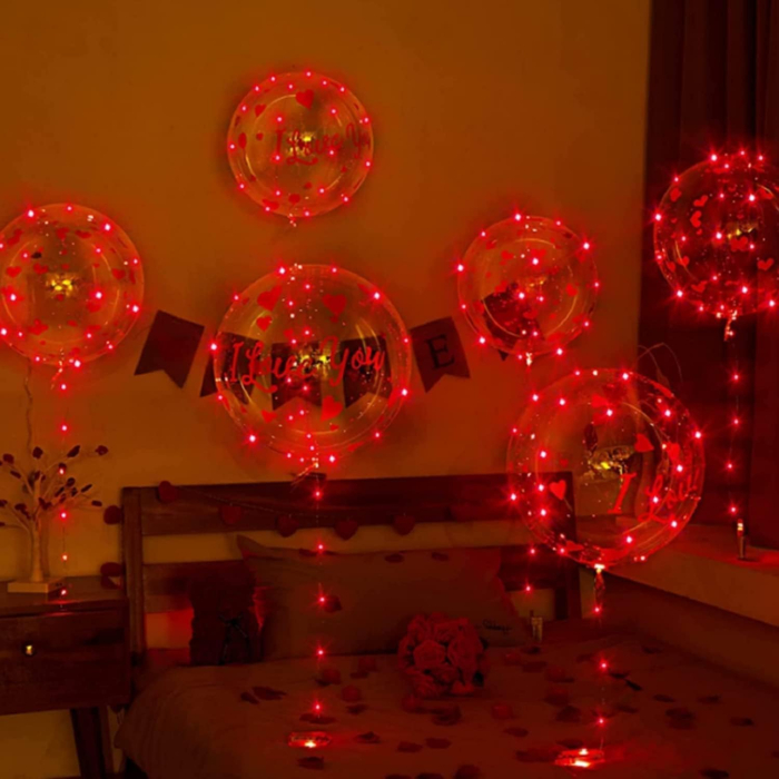 Baloane transparente cu LED-uri rosii, set 10 bucati [4]