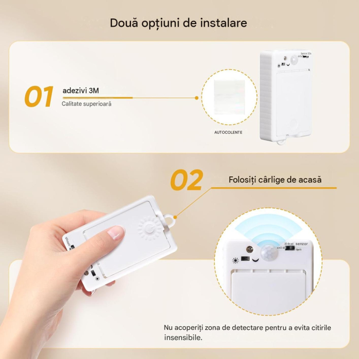 Bandă LED cu senzor de mișcare 5m 150 LED control dublu reîncărcabil – Alb rece [8]