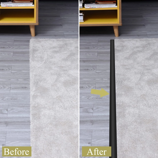 Banda tranzitie intre gresie, parchet, covor, diferenta nivel 5 mm, 35mmx3 m neagra [5]