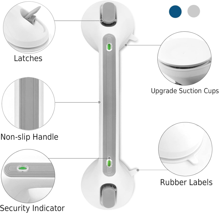 Bara ajutatoare cu ventuza pentru baie, maner antialunecare, 40 cm [2]