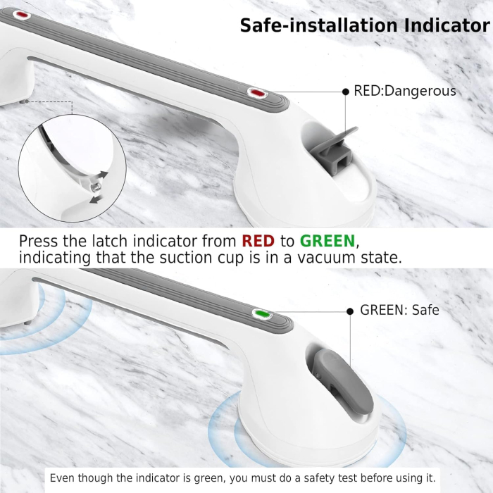 Bara ajutatoare cu ventuza pentru baie, maner antialunecare, 40 cm [4]