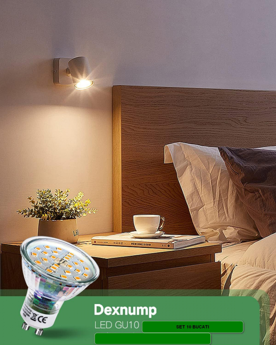 Becuri GU10 LED alb neutru, 6,5W 2700K 700Lm, set 10 bucati [3]