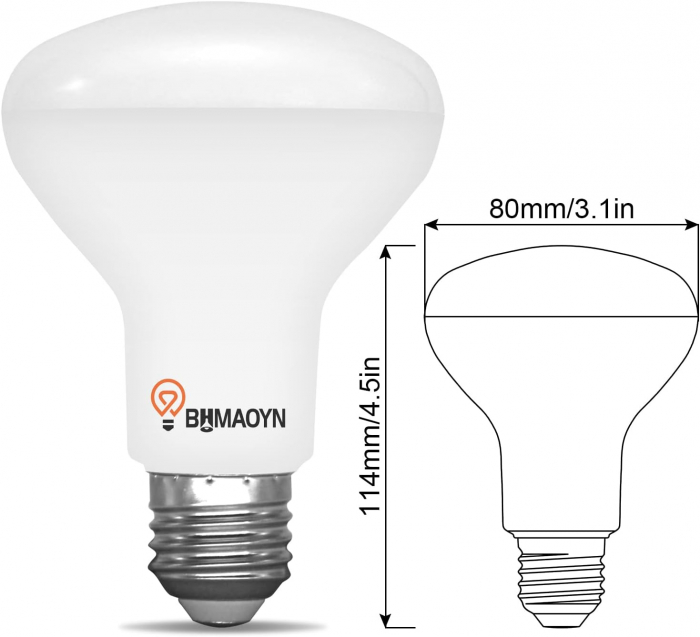 Becuri LED R80 E27 12w, lumina calda 2700K, putere 1100LM- set 6 bucati [2]